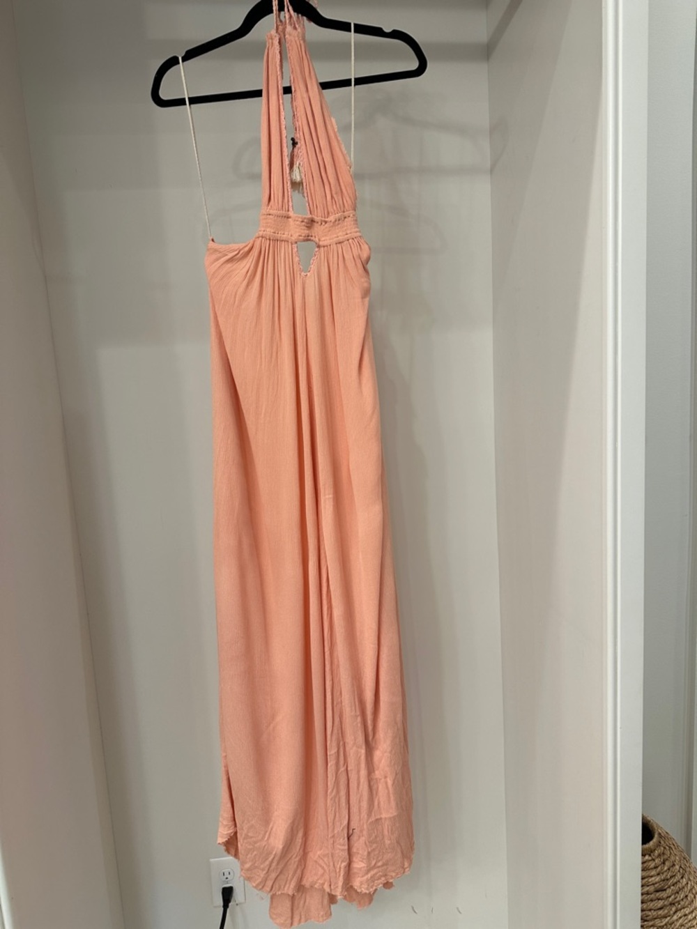 Free People xs Peach Halter Maxi Dress.  Like new